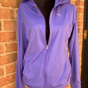 Ladies Lilac Puma Zip Up Jacket Hoodie SZ Large